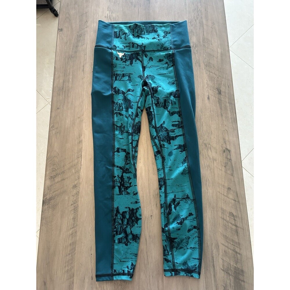 Under Amour Project Rock Let's Go Ankle Leggings Size Small Teal